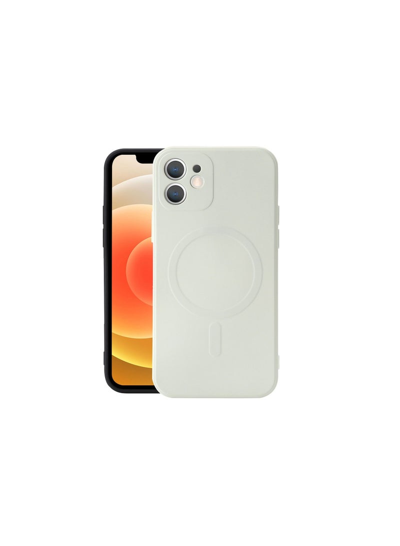 Silicone back cover MagSafe compatible with iPhone 11 pro max White  - Image 2