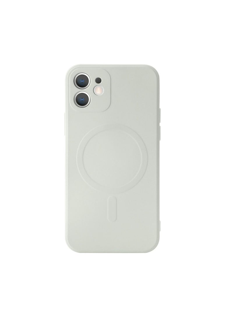 Silicone back cover MagSafe compatible with iPhone 11 pro max White  - Image 1