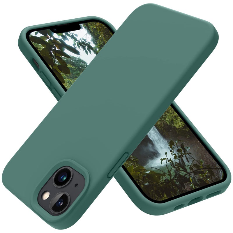 OTOFLY Designed for iPhone 14 Case, Silicone Shockproof Slim Thin Phone Case for iPhone 14 6.1 inch (Pine Green) - Image 1