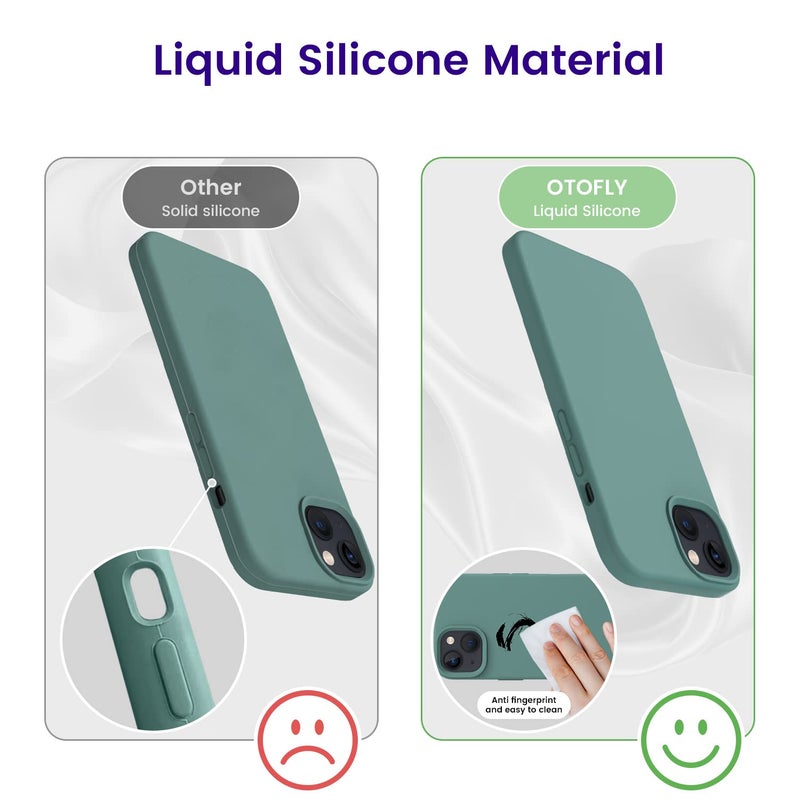 OTOFLY Designed for iPhone 14 Case, Silicone Shockproof Slim Thin Phone Case for iPhone 14 6.1 inch (Pine Green) - Image 4