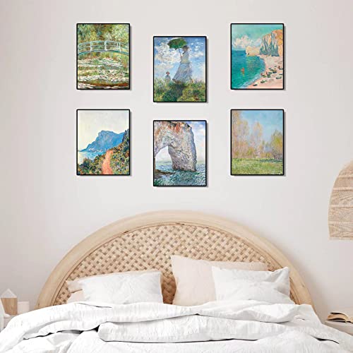 UNIRO Claude Monet Wall Art Prints, 6pcs Water Lilies Fine Artwork Paintings, Vintage Famous Art, Aesthetic Posters for Room Decor, Retro Canvas Prints - Image 4