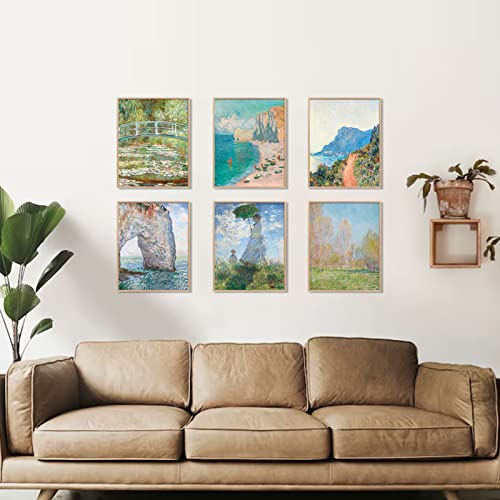 UNIRO Claude Monet Wall Art Prints, 6pcs Water Lilies Fine Artwork Paintings, Vintage Famous Art, Aesthetic Posters for Room Decor, Retro Canvas Prints - Image 2