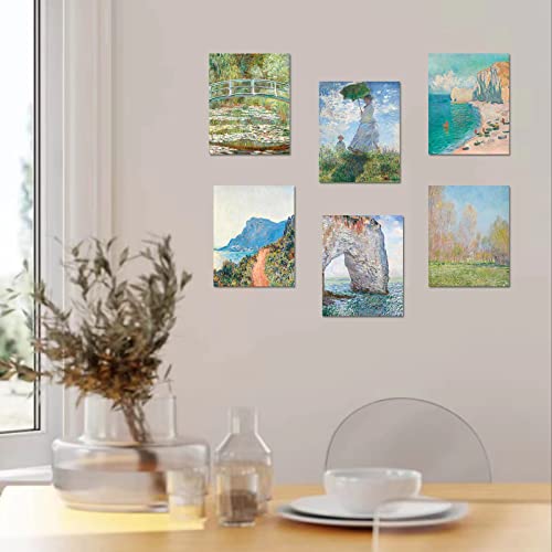 UNIRO Claude Monet Wall Art Prints, 6pcs Water Lilies Fine Artwork Paintings, Vintage Famous Art, Aesthetic Posters for Room Decor, Retro Canvas Prints - Image 3