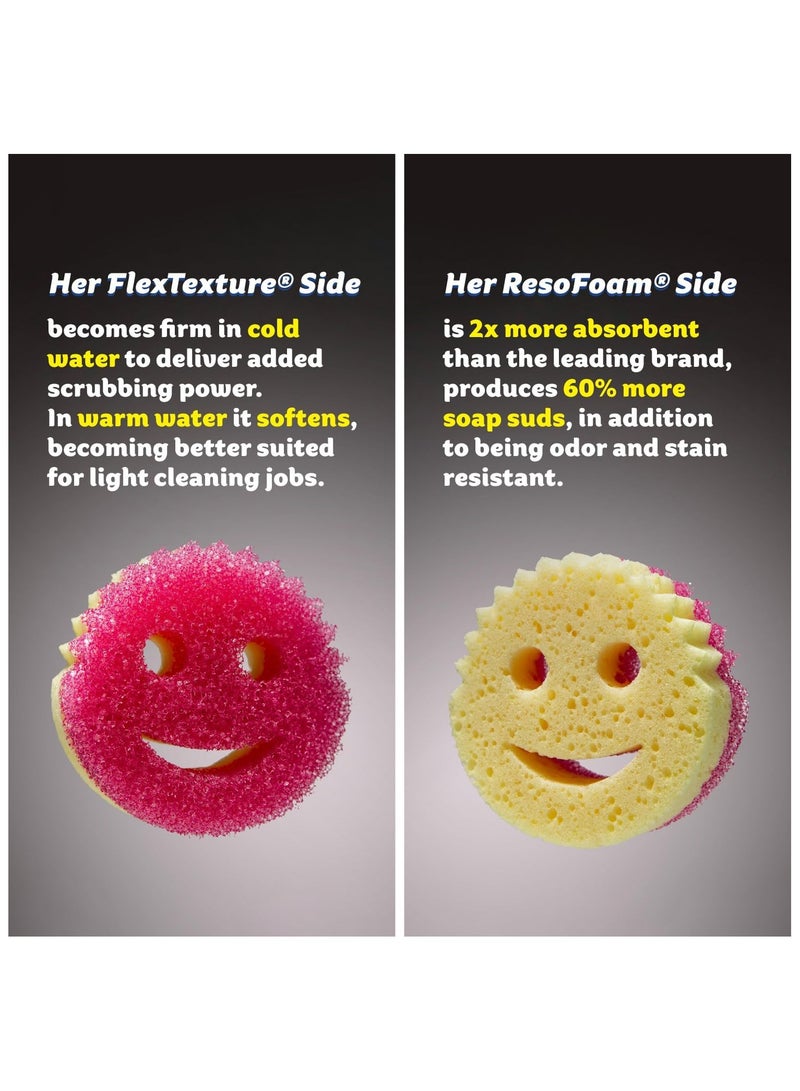 Scrub Daddy Scrub Daddy Scrub Mommy Dual Sided Scrubber and Sponge Scratch Free & Resists Odors 3 Count 1 ea, Multicolor  - Image 3