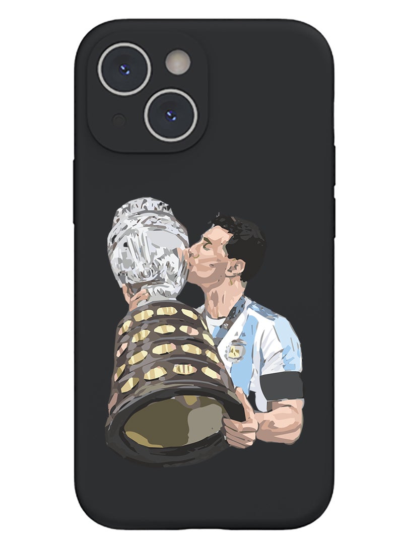 Theodor Protective Slim Fit Case Liquid Silicone Cover with Full Body Protection Anti-Scratch Shockproof Case For iPhone 14 Black  - More Hugs - Image 1