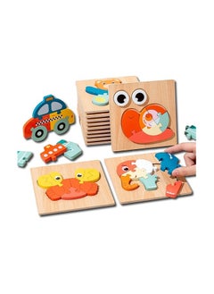 General 8 Pack Wooden Toddler Puzzles,Baby Educational Learning Toys for Toddlers 1-3，Animal and Car Jigsaw Puzzles Sensory Toys for Boys Girls Educational Learning STEM Toys Gifts  - Image 1