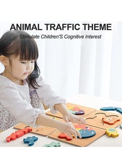 General 8 Pack Wooden Toddler Puzzles,Baby Educational Learning Toys for Toddlers 1-3，Animal and Car Jigsaw Puzzles Sensory Toys for Boys Girls Educational Learning STEM Toys Gifts  - Image 4