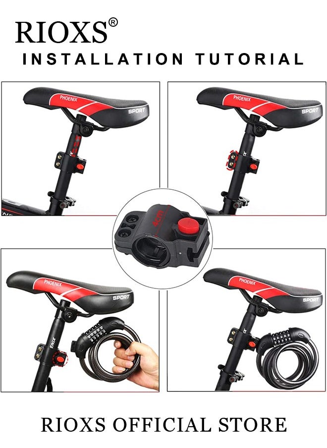 RIOXS - Bicycle Cable Lock 1.2M 5 Digit Combination Bicycle Lock Coil Resettable Combination Bicycle Lock Bicycle and Scooter Anti-theft Bicycle Combination Lock - Image 1