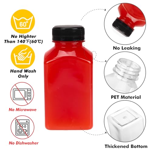 BAKHUK 36pcs 10oz Empty Plastic Juice Bottles with Caps, Reusable Clear Bulk Beverage Containers for Juice, Milk and Other Beverages - Image 3