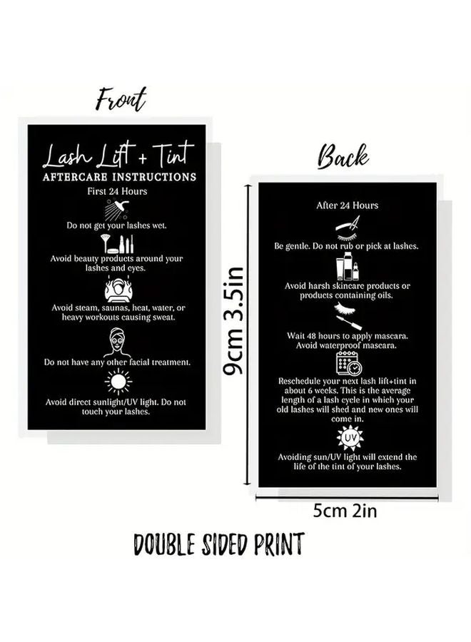 50pcs Eyelash Lift And Tint Aftercare Instruction Cards For Home Use - Image 3
