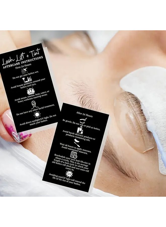 50pcs Eyelash Lift And Tint Aftercare Instruction Cards For Home Use - Image 5