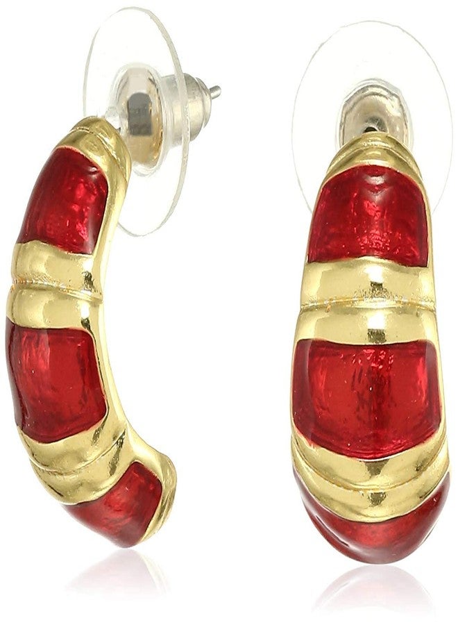 Estele Valentines Day Gift For Her Hoop Earrings For Girls & Women (GREEN & RED) - Image 3
