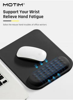 Motim Ergonomic Mouse Pad with Wrist Rest Support,Premium Memory Foam Cushion for Pain Relief, Non-Slip PU Base for Stable Smooth Control - Perfect for Laptop, Computer, and Home Office  - Image 3