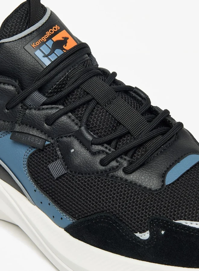 كانغاروس Men's Panelled Lace-Up Sports Shoes