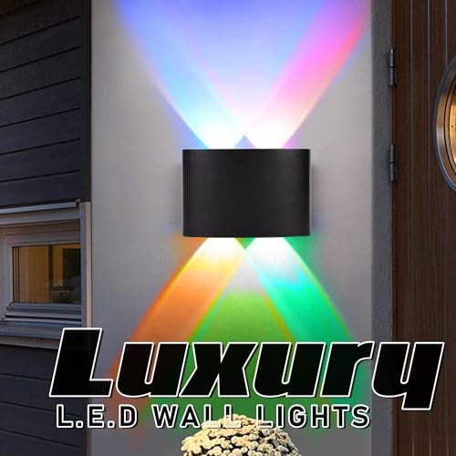 PIXORA 4 Ray Up Down Waterproof LED Wall Light Multy Colour 2024 Model (4 Ray Multy) - Image 3
