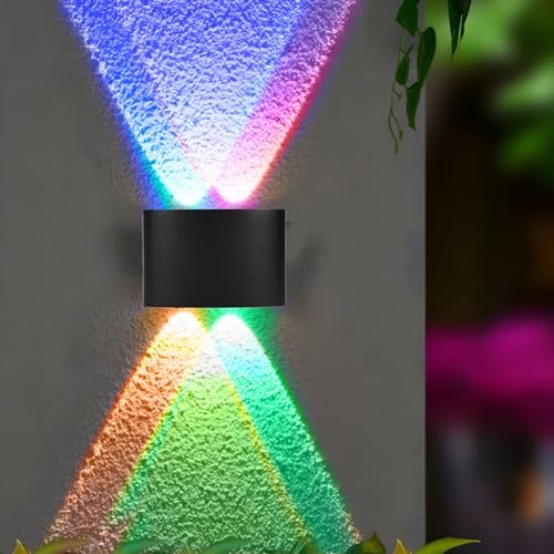 PIXORA 4 Ray Up Down Waterproof LED Wall Light Multy Colour 2024 Model (4 Ray Multy) - Image 1