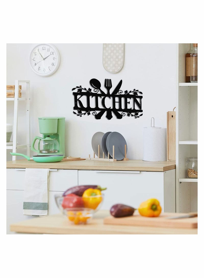 SYOSI Kitchen Signs Sign Metal Hanging Wall Art 35 x 22CM Black Decor Restaurant Letter for Dining Room Farmhouse - Image 4