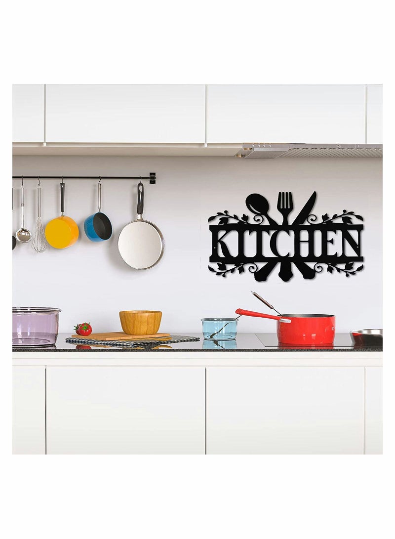 SYOSI Kitchen Signs Sign Metal Hanging Wall Art 35 x 22CM Black Decor Restaurant Letter for Dining Room Farmhouse - Image 5
