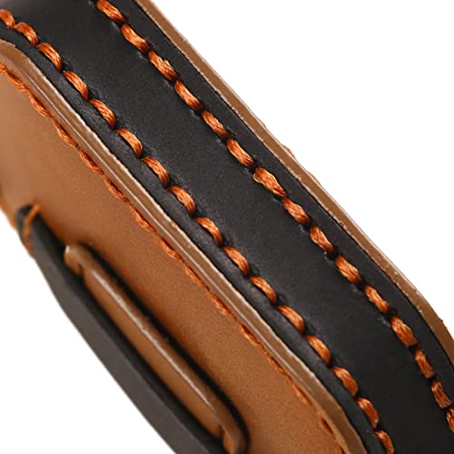 EASYANT Handmade Leather Car Key Fob Cover Compatible with Jeep 2018-2024 Wrangler Gladiator Sahara Rubicon 4 Buttons Brown - Image 5