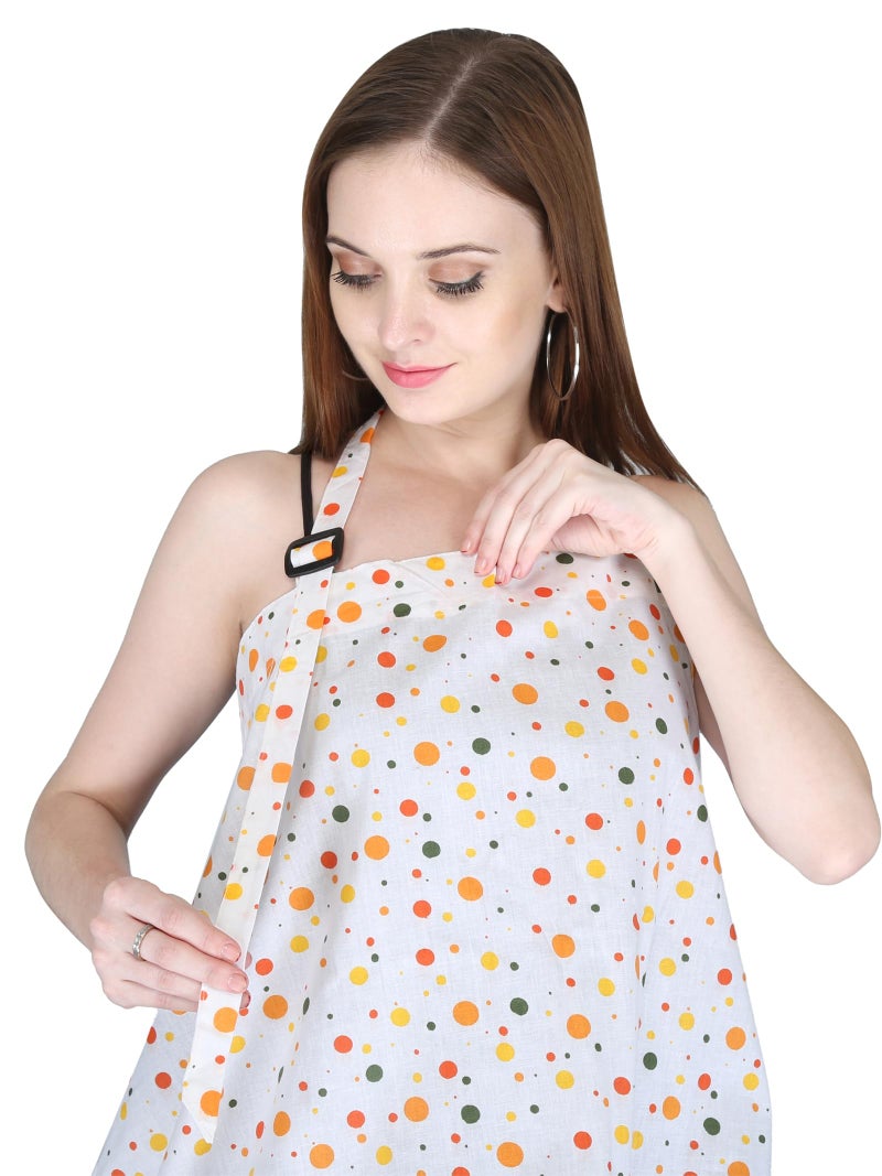 Switchon Feeding Apron Cover Maternity Cover 100% Cotton Maternity Breastfeeding Multipurpose for Mothers (White_Multi2) - Image 2