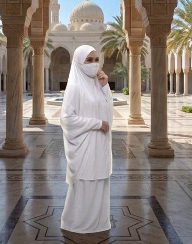 AMYAE Women's Two Piece Islamic Prayer Dress | Jilbab Prayer Set | Long Sleeve Prayer Abaya | Modest Prayer Clothes for Women | Salah & Namaz Dress | Umrah, Hajj & Ramadan Essentials | Free Size | AMYAE Collection - Image 2