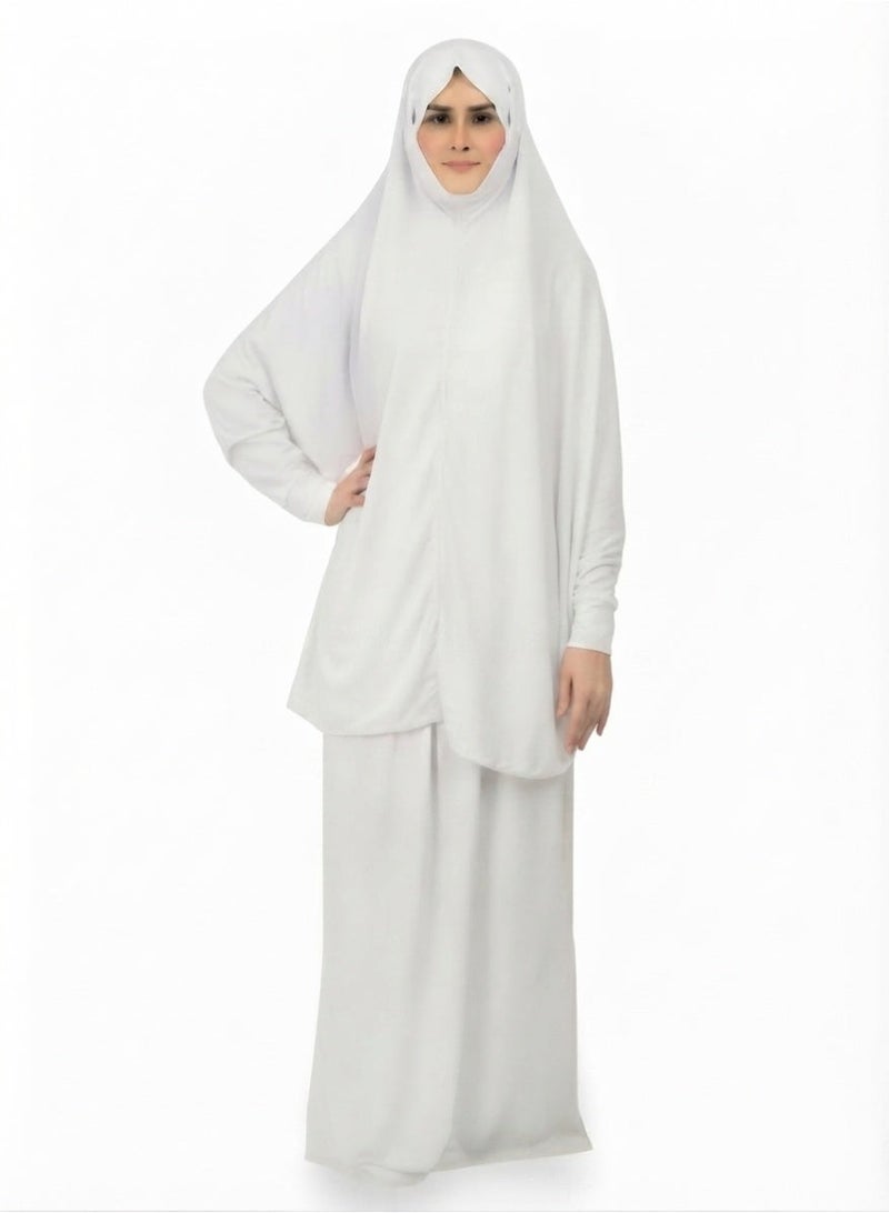 AMYAE Women's Two Piece Islamic Prayer Dress | Jilbab Prayer Set | Long Sleeve Prayer Abaya | Modest Prayer Clothes for Women | Salah & Namaz Dress | Umrah, Hajj & Ramadan Essentials | Free Size | AMYAE Collection - Image 1
