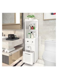 LINGWEI LINGWEI Corner Storage Cabinet - 120cm Freestanding Bathroom Organizer Shelf, Slim Space-Saving Tower, Durable White Plastic Furniture for Small Spaces, Laundry, and Home Storage  - Image 2