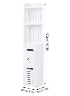LINGWEI LINGWEI Corner Storage Cabinet - 120cm Freestanding Bathroom Organizer Shelf, Slim Space-Saving Tower, Durable White Plastic Furniture for Small Spaces, Laundry, and Home Storage  - Image 4