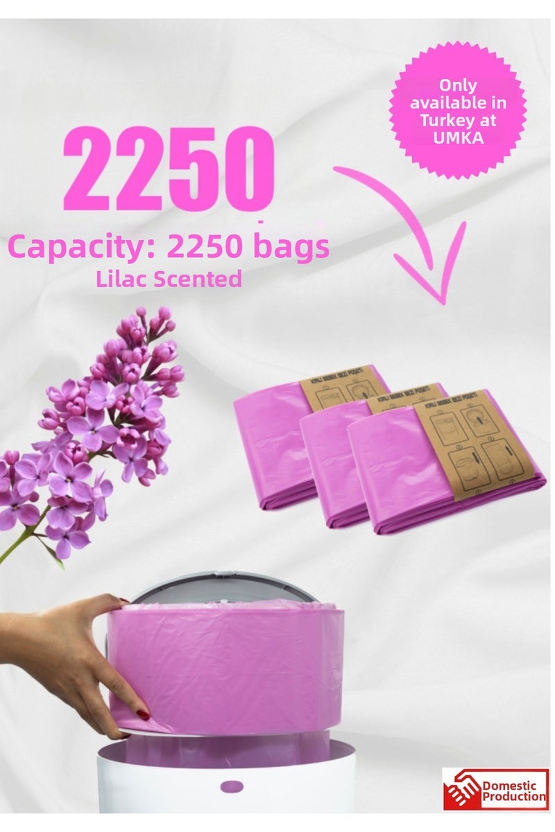 Compatible with Dirty Diaper Buckets, Equivalent to 2250 Diaper Capacity, Scented 3-Pack Domestic Garbage Bags - Image 1