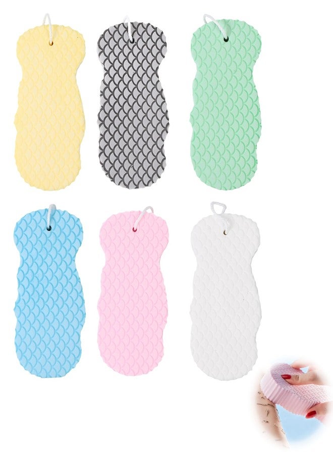 Waaqkid 6PCS Magic Exfoliating Bath Sponge 5.5×2.6", 3D Reusable Body Scrubber Remover Dead Skin for All Skin Types (Multicolor ×6) - Image 1