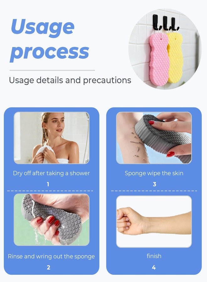 Waaqkid 6PCS Magic Exfoliating Bath Sponge 5.5×2.6", 3D Reusable Body Scrubber Remover Dead Skin for All Skin Types (Multicolor ×6) - Image 5