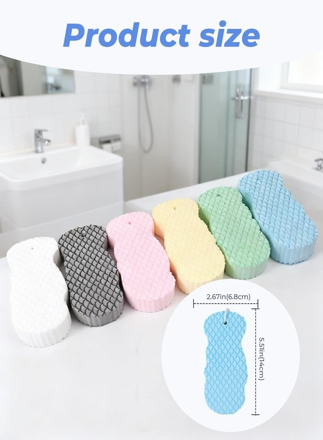 Waaqkid 6PCS Magic Exfoliating Bath Sponge 5.5×2.6", 3D Reusable Body Scrubber Remover Dead Skin for All Skin Types (Multicolor ×6) - Image 3