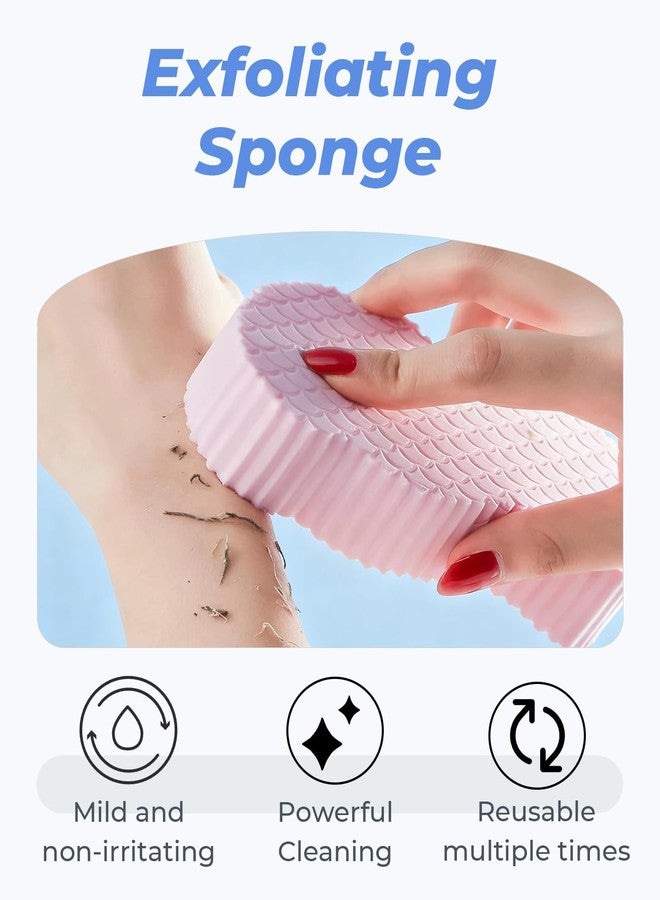 Waaqkid 6PCS Magic Exfoliating Bath Sponge 5.5×2.6", 3D Reusable Body Scrubber Remover Dead Skin for All Skin Types (Multicolor ×6) - Image 2