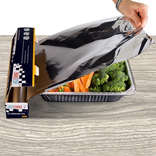 BluShine Aluminum Foil Sheets Set of 2 - Thick Aluminum Foil 12 Inch, 200 Sq Ft Roll for Baking & Grilling - Durable Foil Wraps for Food Storage, and Cooking - Ideal for High & Low Temperatures - Image 2