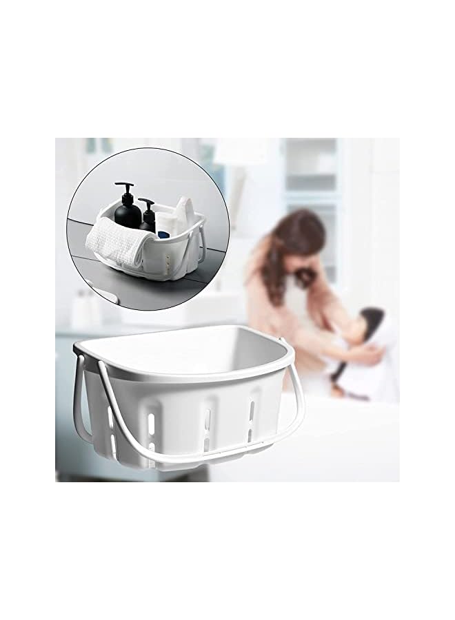 راكسوم سلة تخزين بلاستيكية محمولة مع مقبض، صندوق تنظيم أدوات الزينة للحمام والكلية والنوم وصالة الألعاب الرياضية والمطبخ ومخزن المؤن والمخيم - Image 4