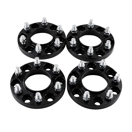ZY WHEEL 4PCS 6x135 Hubcentric Wheel Spacers with M14x1.5 Studs 87.1mm Bore 20mm Black Compatible for 2015-2025 Ford F150 Expedition Lobo Lincoln Navigator 6 Lug - Image 1