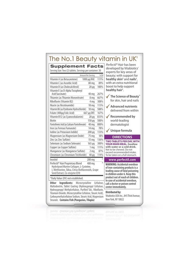 Perfectil Vitabiotics Multivitamin | Hair Growth And Thickening Formula | Supports Thicker, Healthy Hair | Vitamin D, E, Collagen, Biotin, And More  - Image 2
