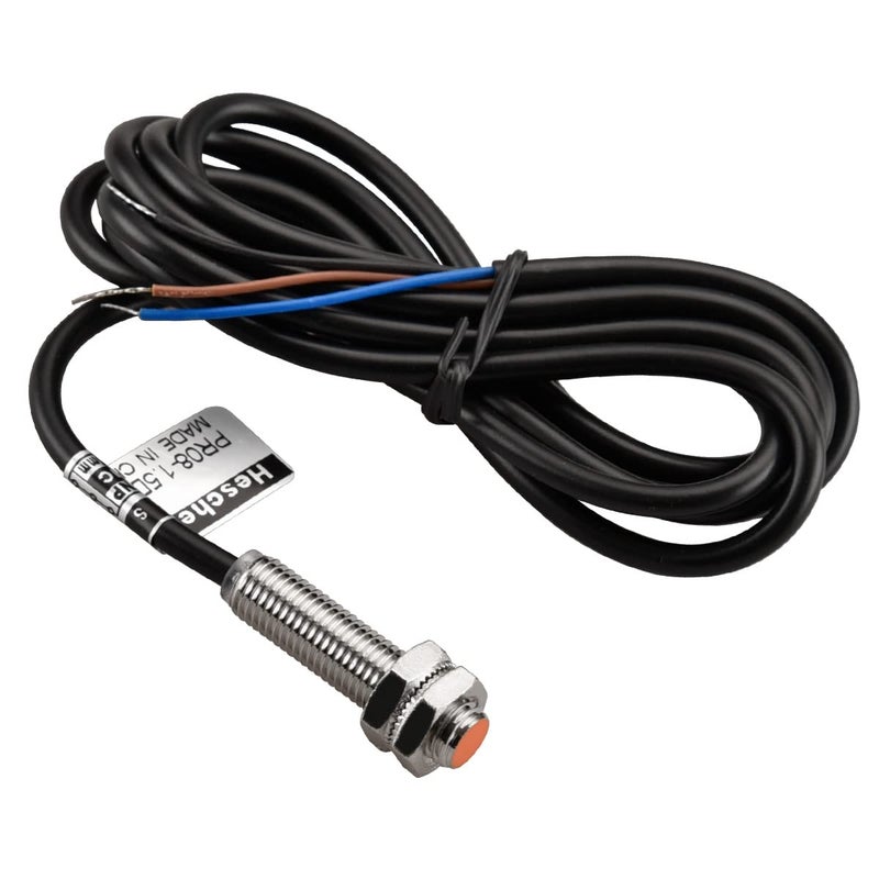 Heschen M8 Inductive Proximity Sensor Switch PR08-1.5DC Cylindrical Type Detector 1.5mm DC12-24V 2-Wire NC(Normally Closed) CE - Image 1