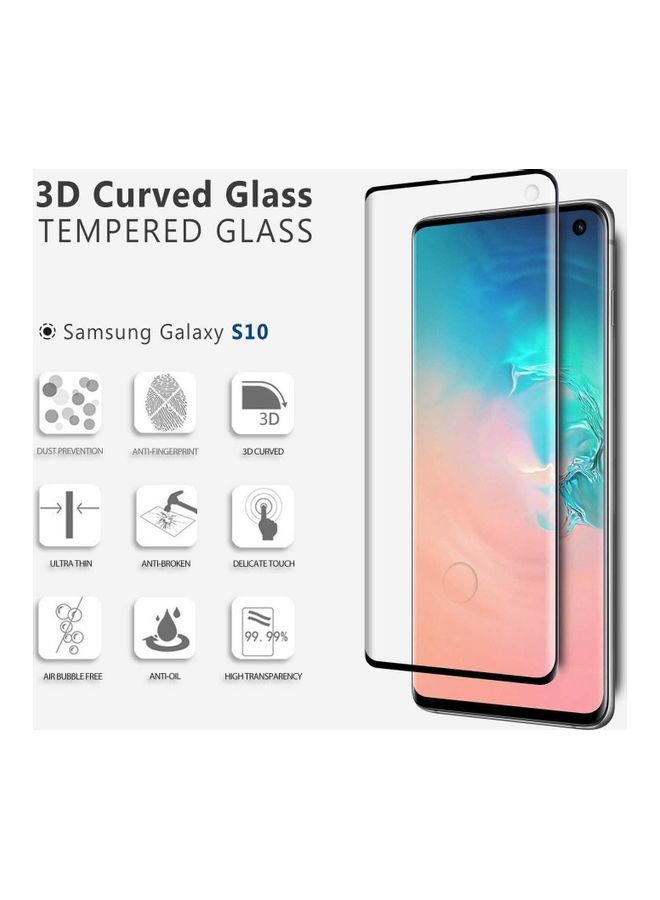 ICS Tempered Glass Screen Protector For Samsung Galaxy S10 Clear/Black - Image 2