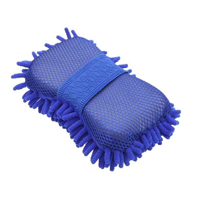Zepdos Microfiber Chenille Cleaning Sponge Pad with Hand Strap – Super Absorbent Scratch-Free Car Wash & Multipurpose Cleaning Sponge for Home, Kitchen & Furniture (Blue) (Pack of 1) - Image 3