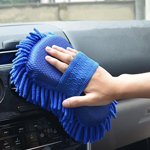 Zepdos Microfiber Chenille Cleaning Sponge Pad with Hand Strap – Super Absorbent Scratch-Free Car Wash & Multipurpose Cleaning Sponge for Home, Kitchen & Furniture (Blue) (Pack of 1) - Image 2