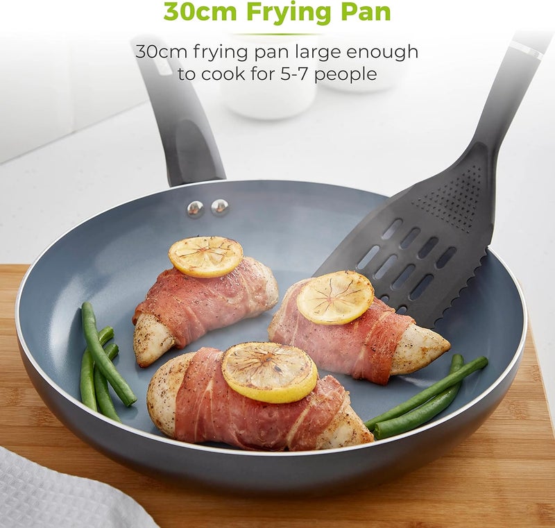 Tower T80353 Cerasure 30 cm Fry Pan with Non-Stick Coating, Suitable for all Hob Types, Black - Image 3