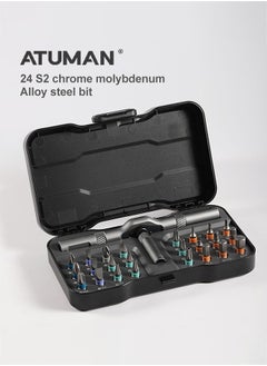 ATuMan ATuMan RS1 Ratchet Screwdriver – 24 Bits for 18 Applications, Seamless Ratchet Handle, Ultra-Hard Aluminum Alloy, Lightweight & Versatile  - Image 3