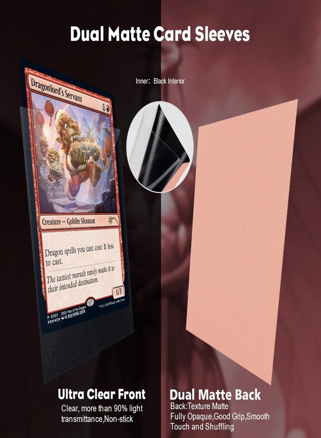 Katomula Peach Pink Dual Matte Card Sleeves, Katomula Card Sleeves for MTG, Standard Card Sleeve for MTG, PKM, Flesh & Blood - Image 3