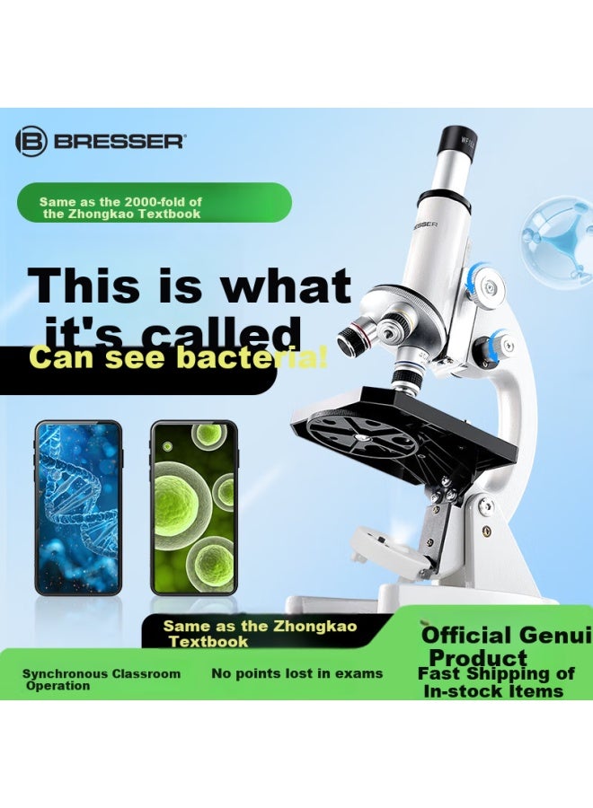 Bresser Microscope For Middle School Students' High School Entrance Exam, Professional Optical Children's Science Experiment Microscope, New Year Gift - Image 1