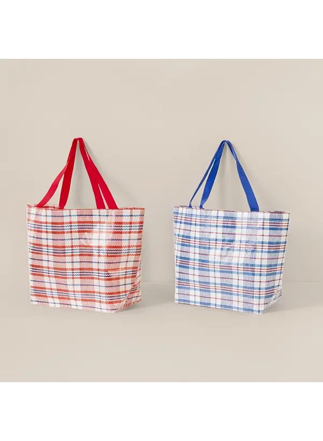 Classic Blue Foldable Shopping Bag Large Capacity Durable PP Material Reusable For Groceries Travel Storage - Image 1