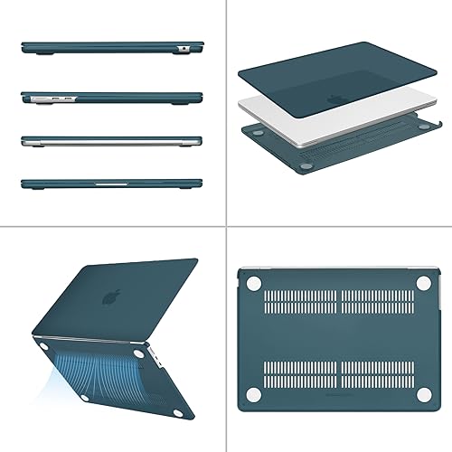 MOSISO Compatible with MacBook Air 13 inch Case 2025 2024 2023 2022 M4 A3240 M3 A3113 M2 A2681, Plastic Hard Shell&Keyboard Cover&Screen Film&Type C for MacBook Air 13.6 inch Case, Teal Green - Image 5