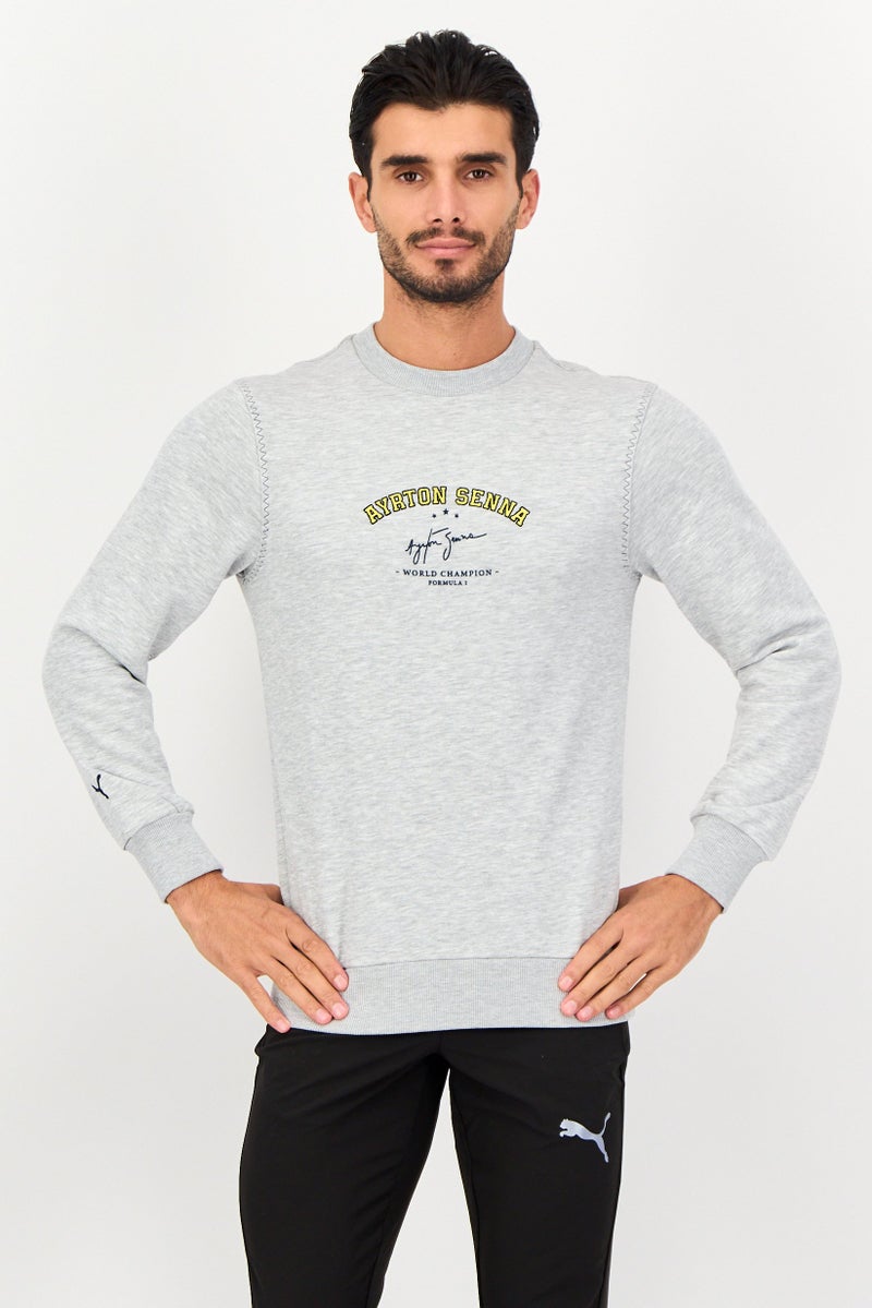 Puma X Ayrton Senna Men Sportswear Fit  Long Sleeve Outdoor Sweatshirt, Grey - Image 1