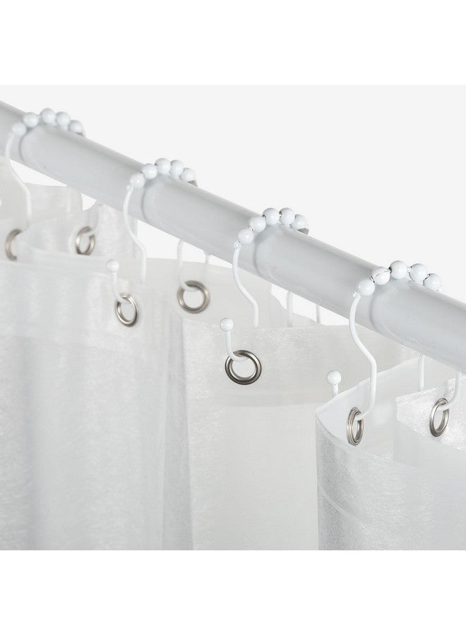Goowin Goowin Shower Curtain Hooks, 12 Pcs Shower Curtain Rings, Stainless Steel Shower Curtain Hooks Rings Rust Proof, Smooth Sliding Anti-Drop Double Shower Hooks for Shower Curtain, Rods (White)  - Image 2