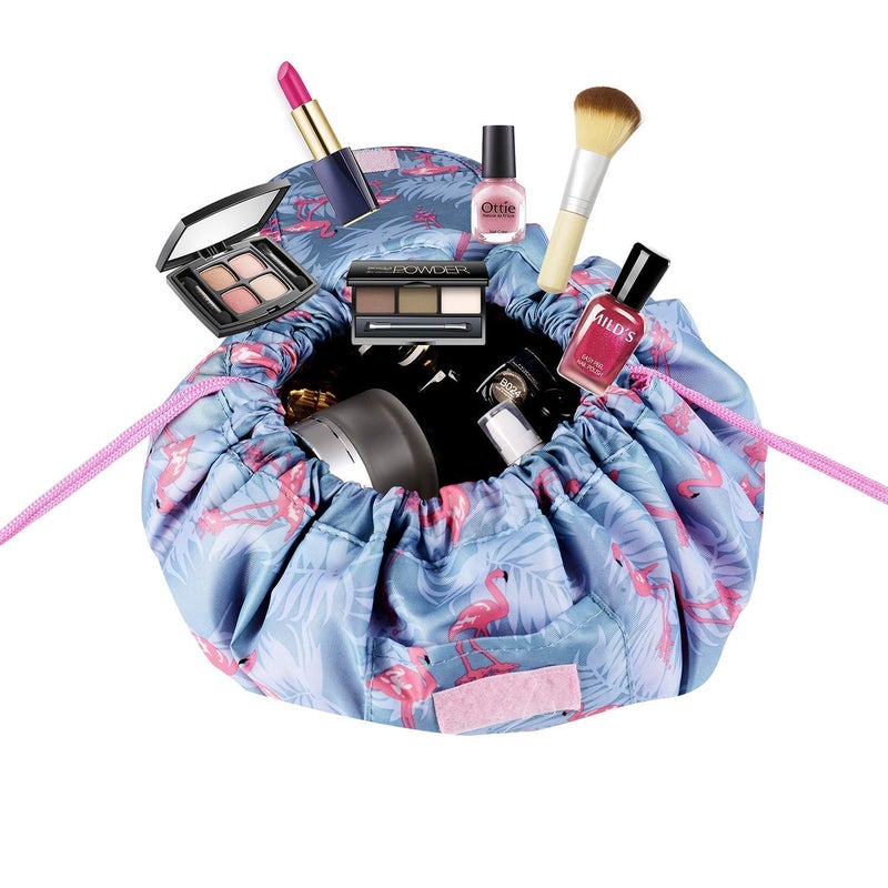 LIPSA ENTERPRISE LIPSA ENTERPRISE Waterproof Drawstring Makeup Pouch Large Capacity Lazy Cosmetic Bag Travel Makeup Bag Multifunction Storage Organizer Portable Toiletry Bags for WomenMulticolor grey  - Image 4